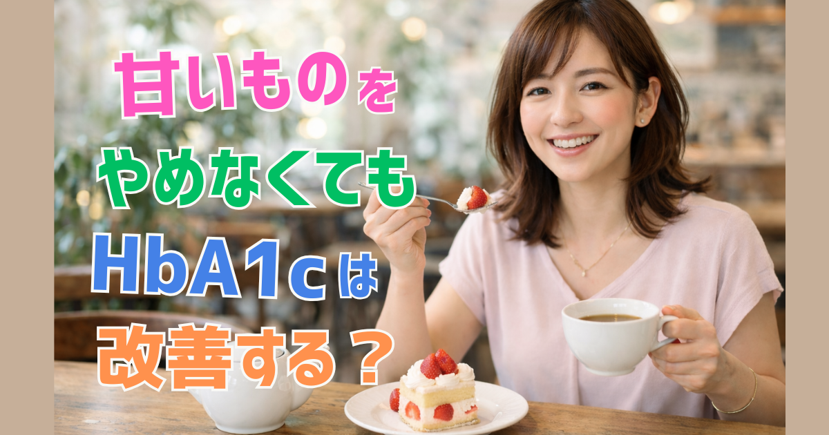 カフェで紅茶を飲みながらケーキを食べる女性