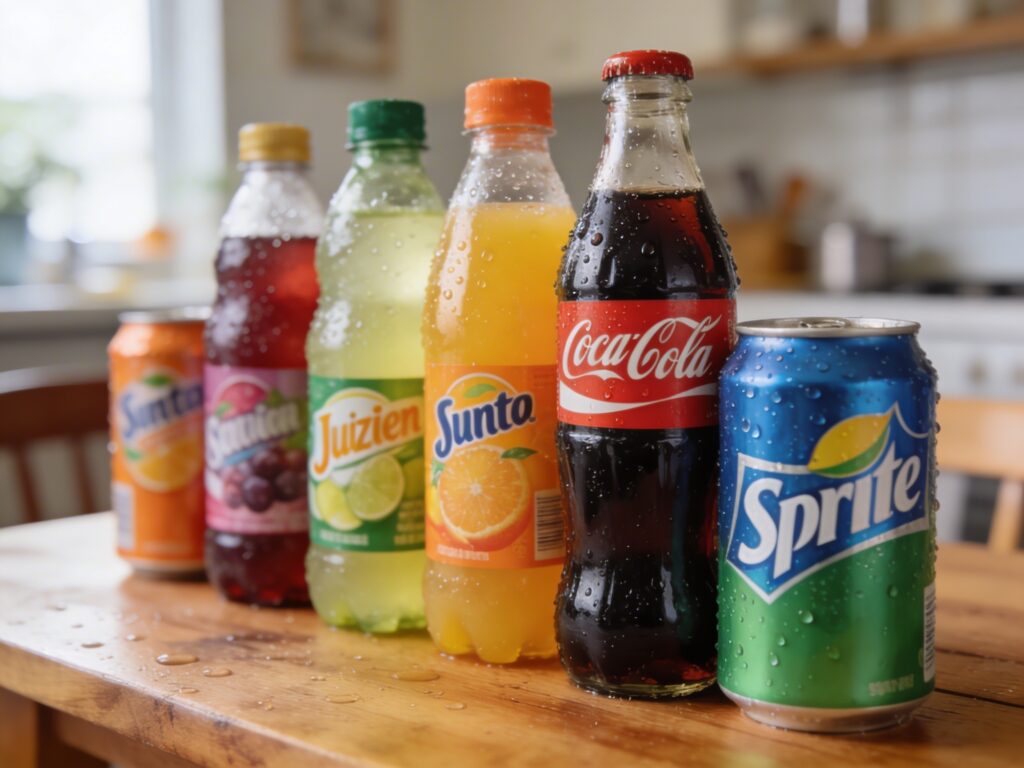 コーラ、ジュースなどの砂糖の入った甘いドリンク類