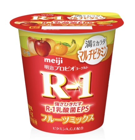 明治R1ヨーグルトマルチビタミン 黄色い帯のカップヨーグルト