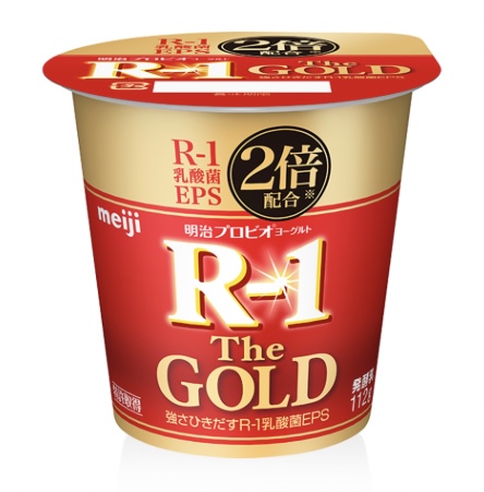 明治R1ヨーグルトゴールド 金色の帯のカップヨーグルト