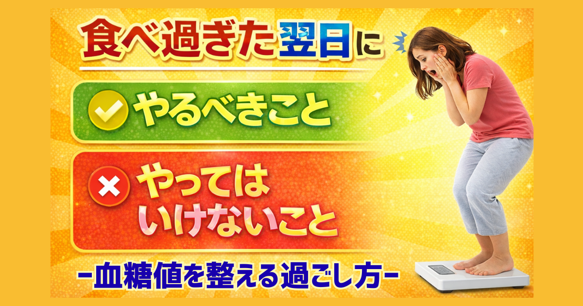 食べすぎた翌日に体重計に乗った女性が驚いている姿